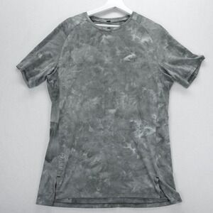 Lululemon Always Agile Short Sleeve Shirt Large Grey Tie‎ Dye Cloud Wash LTT
